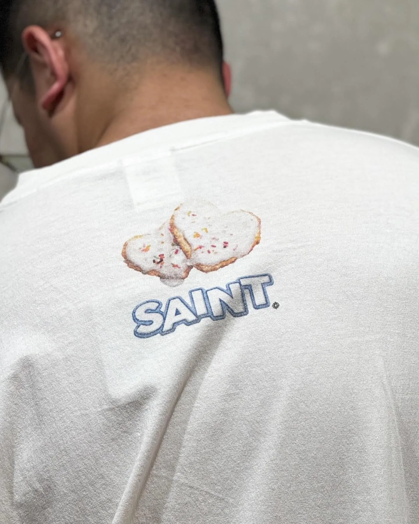 SAINT Mxxxxxx HEART COOKIES L/S TEE/WHT Love Oreo printed long sleeves Off-white S-XL Customized co-branded main mark/wash mark Correct version Ready-made garments washed and distressed VINTAGE feeling Top-notch printing technology Perfect restoration